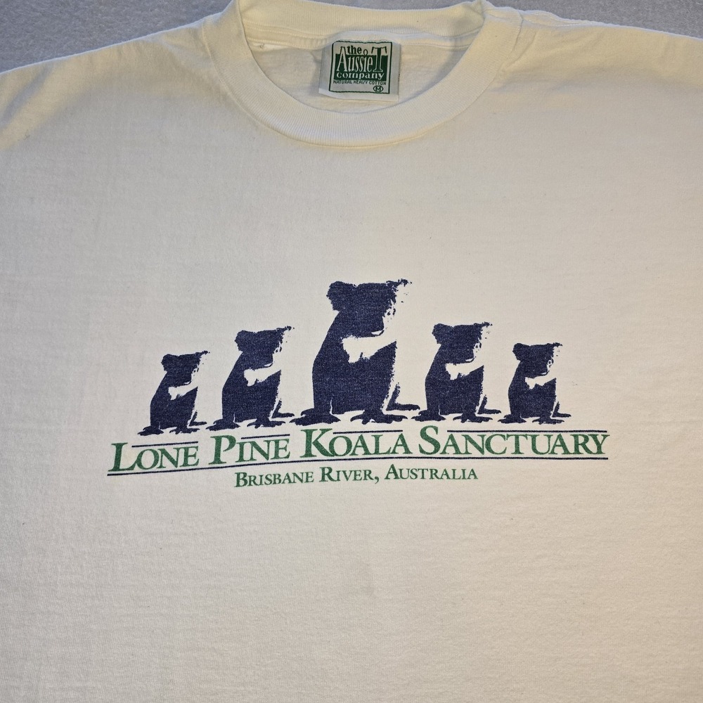 Vtg 90s Lone Pine Koala Sanctuary Shirt Single Stitch USA Grandpacore Coastal M